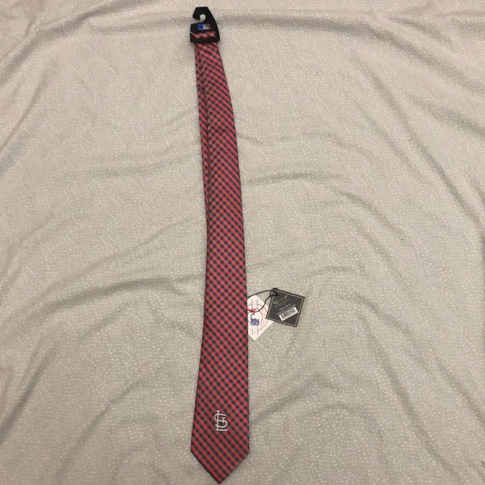 NWT MLB- ST. Louis Cardinals Gingham mens Ties Neckties